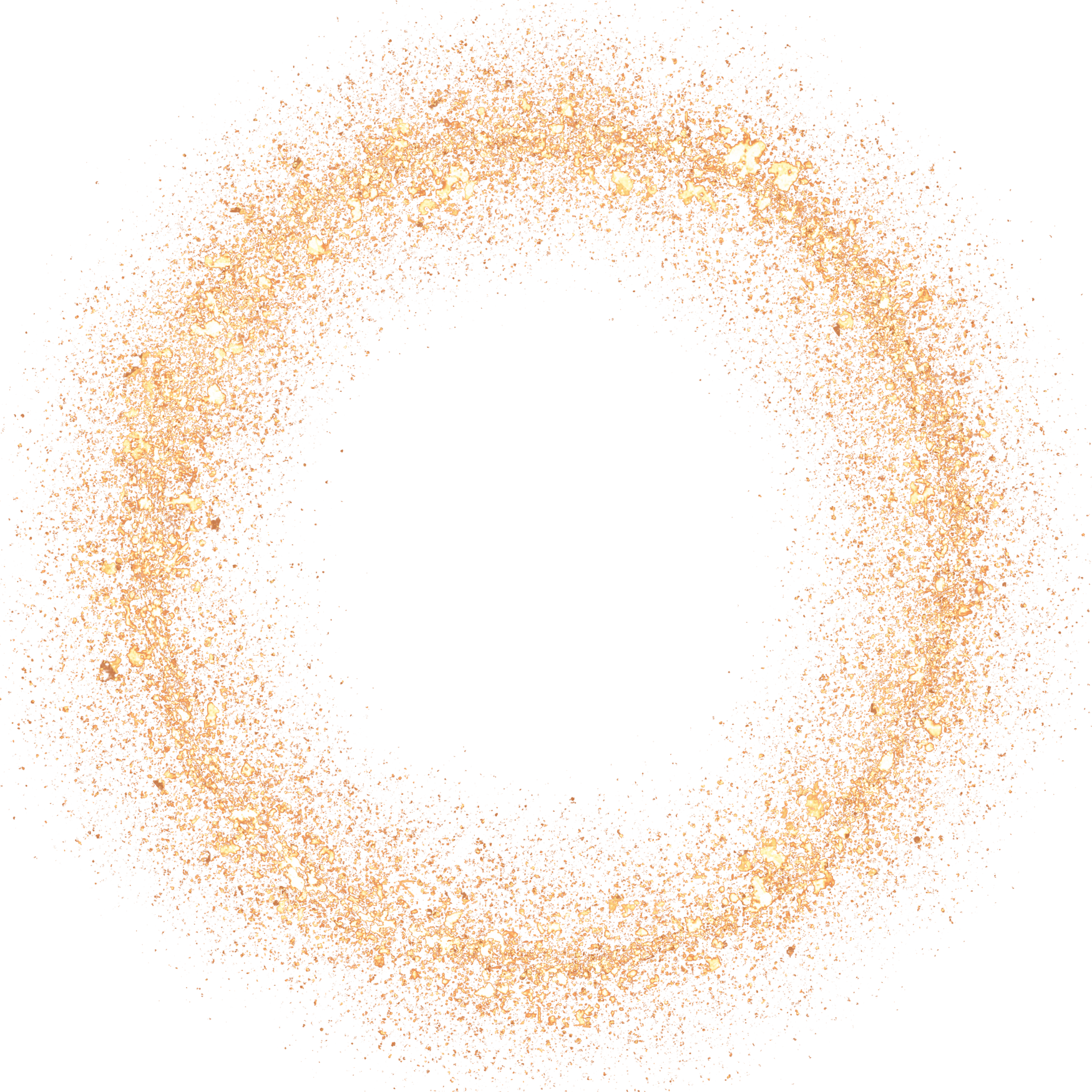 Round Gold Glitter Cutout